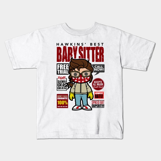 STEVE HARRINGTON AD Kids T-Shirt by lockdownmnl09